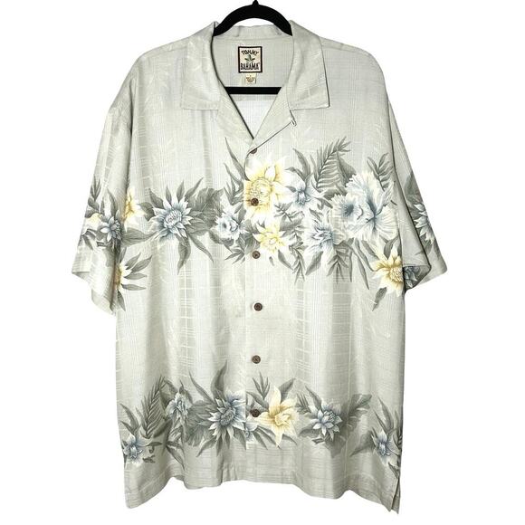 Tommy Bahama Men’s 100% Silk Floral Short Sleeve Button Down Shirt Size Large - Picture 1 of 8